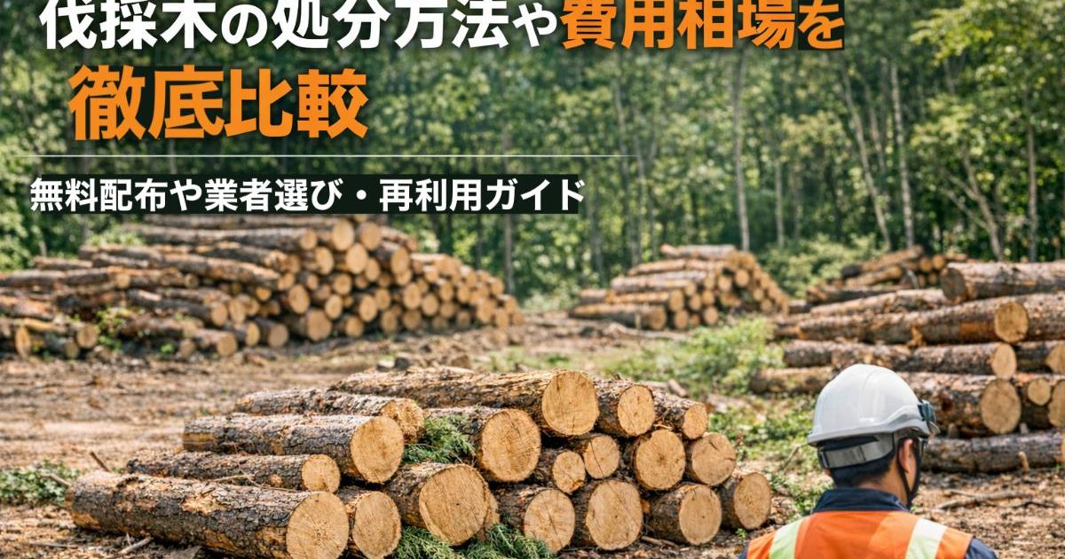伐採木の処分方法や費用相場を徹底比較｜無料配布や業者選び・再利用ガイド
