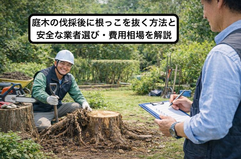 庭木の伐採後に根っこを抜く方法と安全な業者選び・費用相場を解説